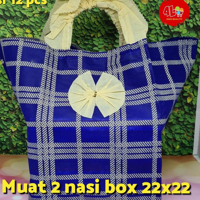 

12pcs Tas Kain Spunbond Pita u 2dus 22x22 Hajatan Syukuran - Kotak Merah