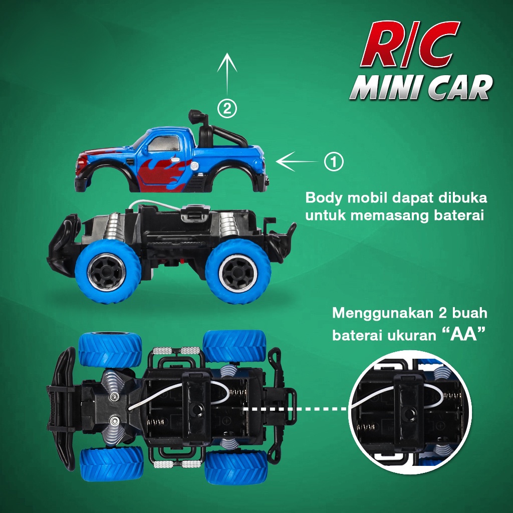 Mobil pengendali jarak jauh anak Climbing, mobil baterai anti hancur, anak laki-laki dan perempuan 'off-road mainan model SNI mainan