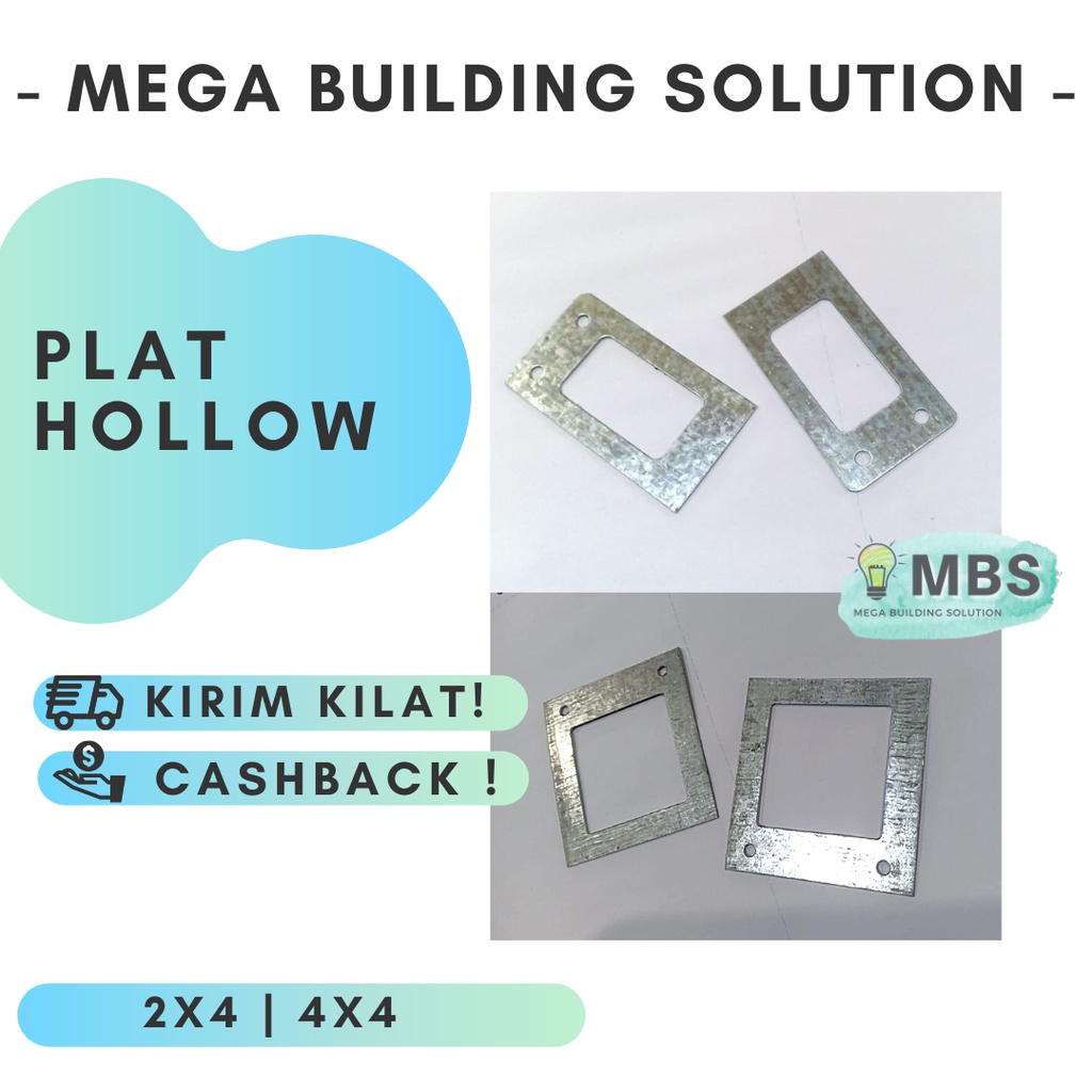 Plat Hollow 2x4 4x4 | Gantungan Ring Besi Hollow Aksesoris Gypsum Gipsum