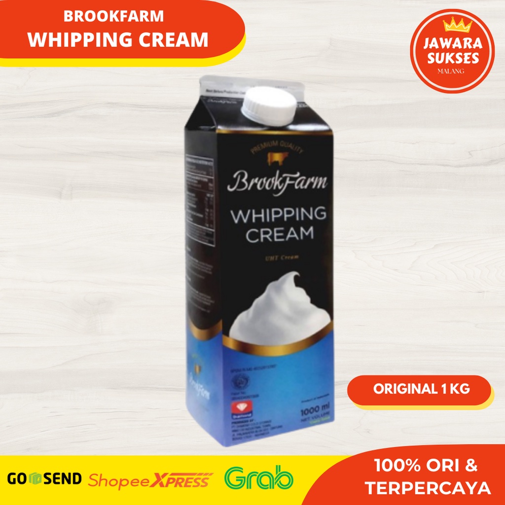 

Brookfarm Whipping Cream 1 Liter | Brook farm Whip Cream Khusus Gosend