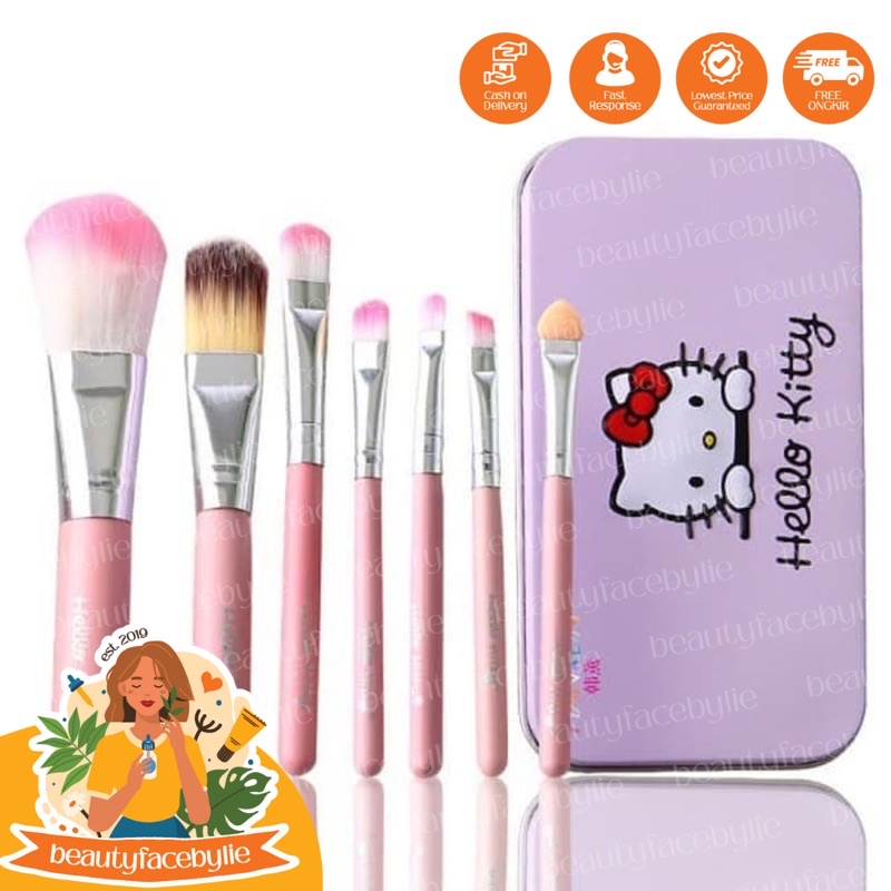 Kuas Make Up 7 in 1 Hello Kitty / Make Up Tools / Make Up Brush