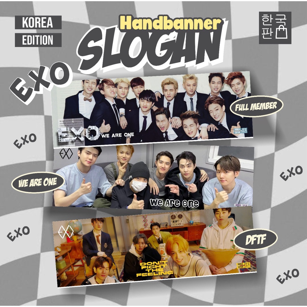 Slogan Handbanner EXO Kai Chanyeol Baekhyun OT12 KPOP 2022