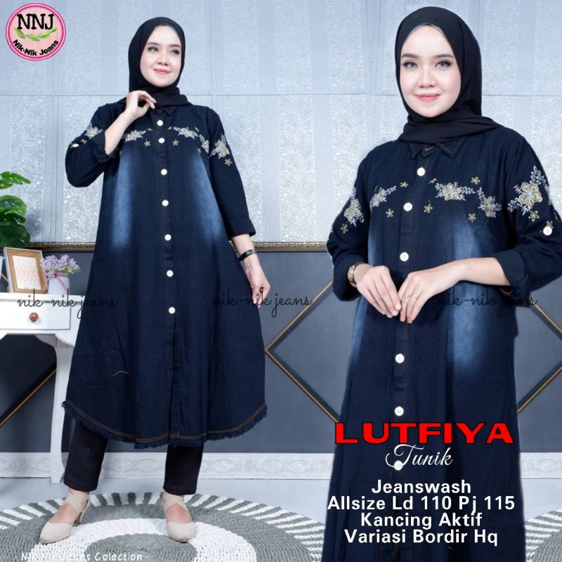 LUTFIYA TERATAI ANDIN MOCHI TUNIK JEANSWASH LONG TUNIK