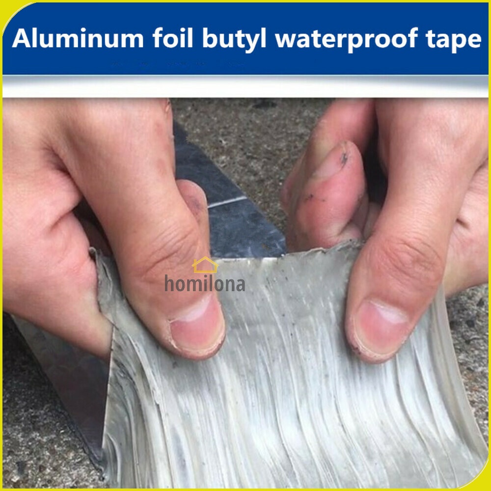 Lakban Aluminium Foil Butyl Super Adhesive Duct Tape Waterproof 10 cm x 5 m - TaffGUARD KYTO LS549 - Silver