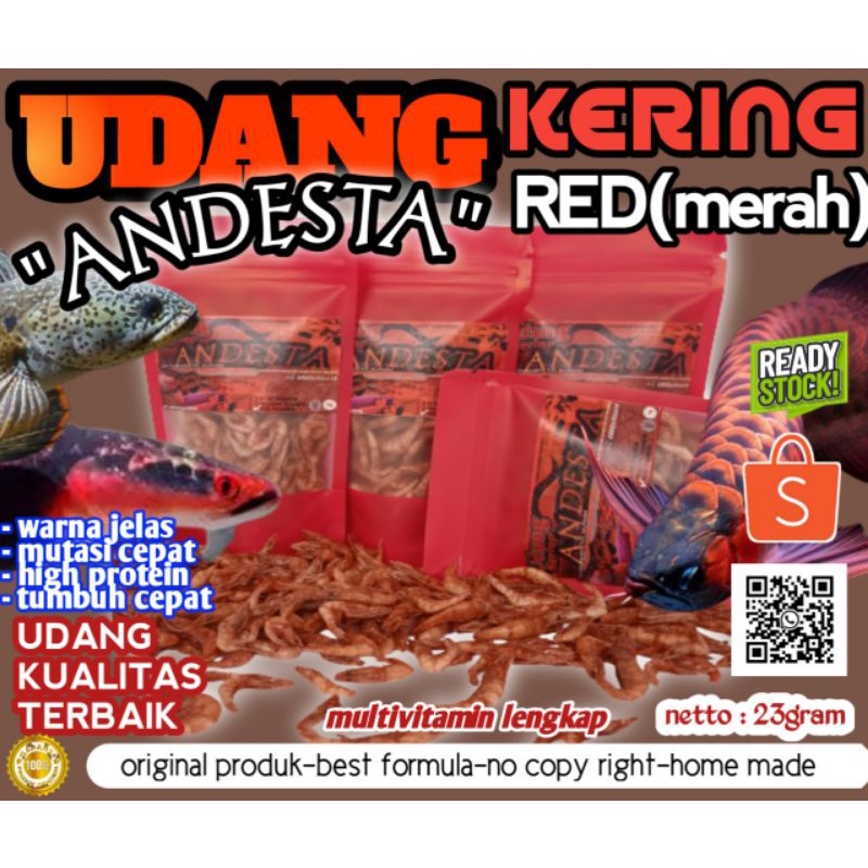 

UDANG KERING RED (merah) "ANDESTA" kemasan udang kualitas terbaik dan terpercaya