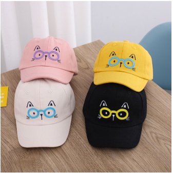 Topi Baseball Anak Laki Boordir Kacamata / Mata Kucing Lucu Topi Anak Laki-Laki Perempuan Unizex