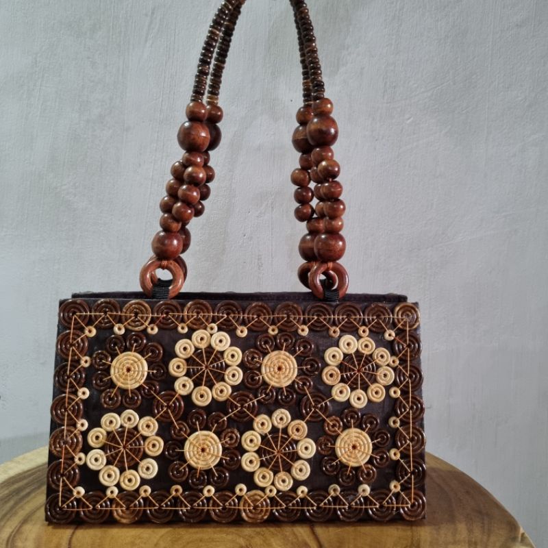 Tas batok kelapa/ Tas tempurung kelapa/ Tas matahari ondol m/ tas unik/ Tas antik/ Tas wanita/ tas b