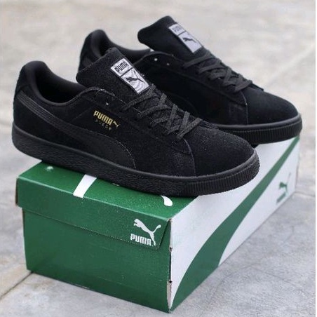 SUEDE ALL BLACK SEPATU PRIA TERLARIS