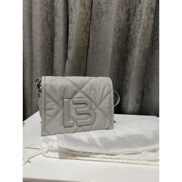 Bimba Y Lola  Padded Gray Nylon Flap Crossbody Bag new