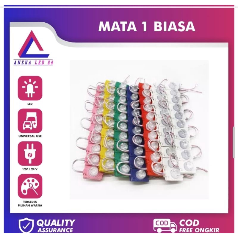 Lampu led 12v dan 24v modul lensa bulat 1 mata senja kolong rem truck