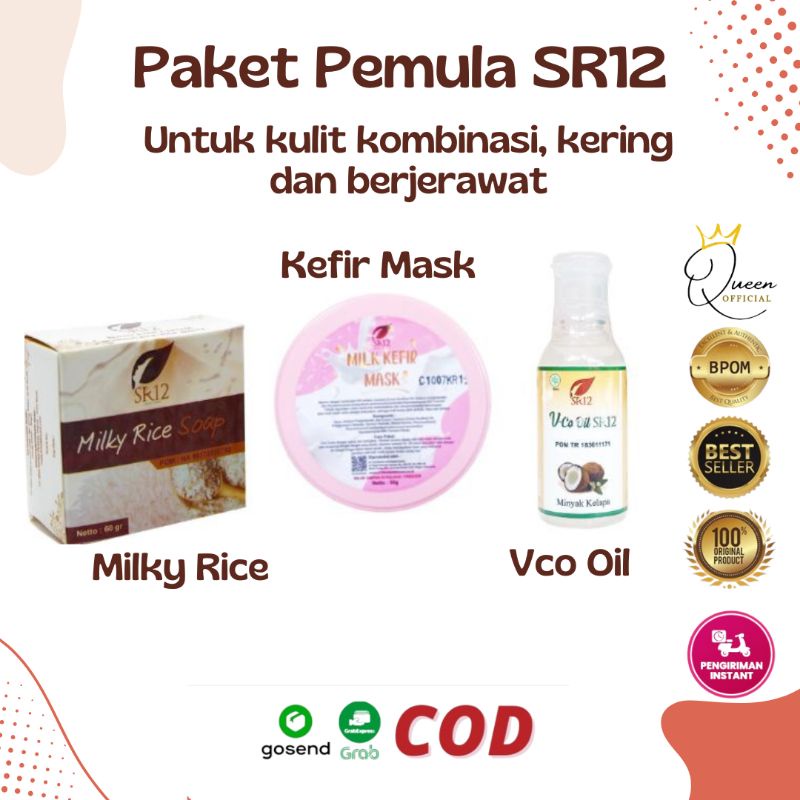 PAKET PEMULA BERJERAWAT SR12 ~ UNTUK KULIT KOMBINASI/ obat jerawat alami