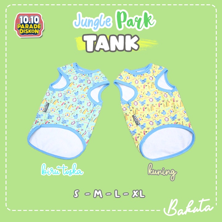 Baju Kucing Model Kaos Motif Tank Jungle Park Warna Warni | Jungle Park Tank Bakuta