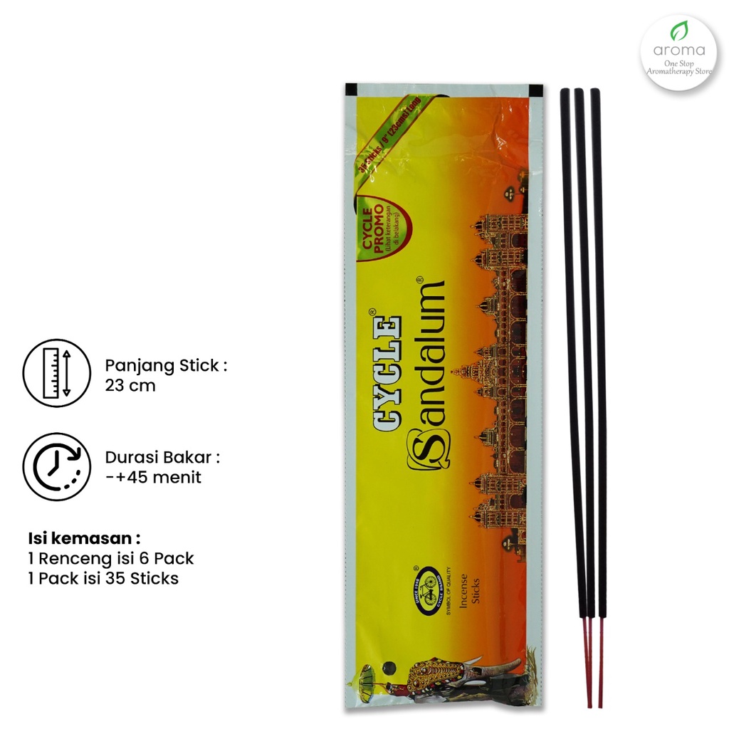 Dupa India (Aromaterapi) Pouch Plastic - Cycle Sandalum 35 sticks