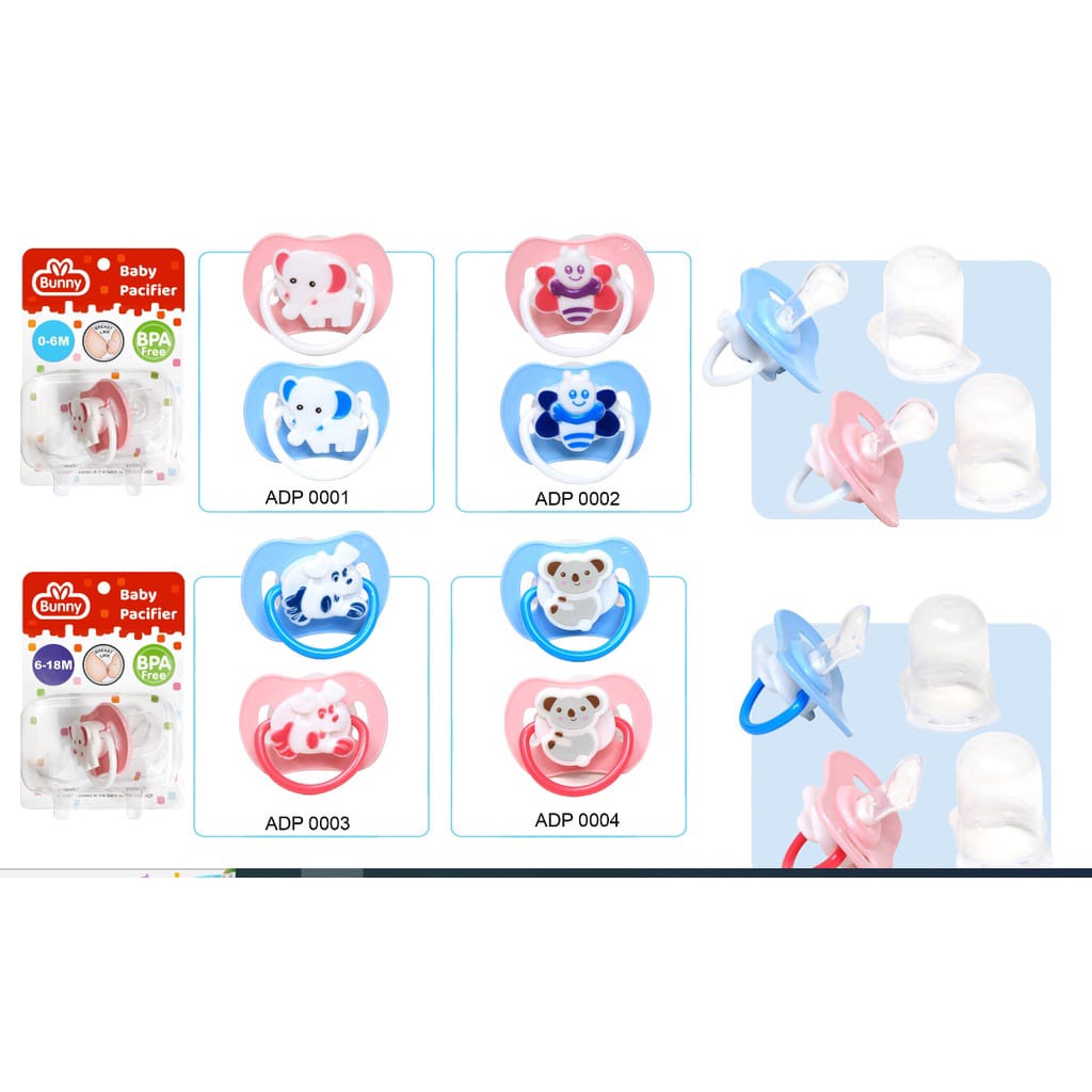 LUSTY BUNNY EMPENG BAYI ISI 1 BH / PACIFIER WITH SILICONE NIPPLE COVER