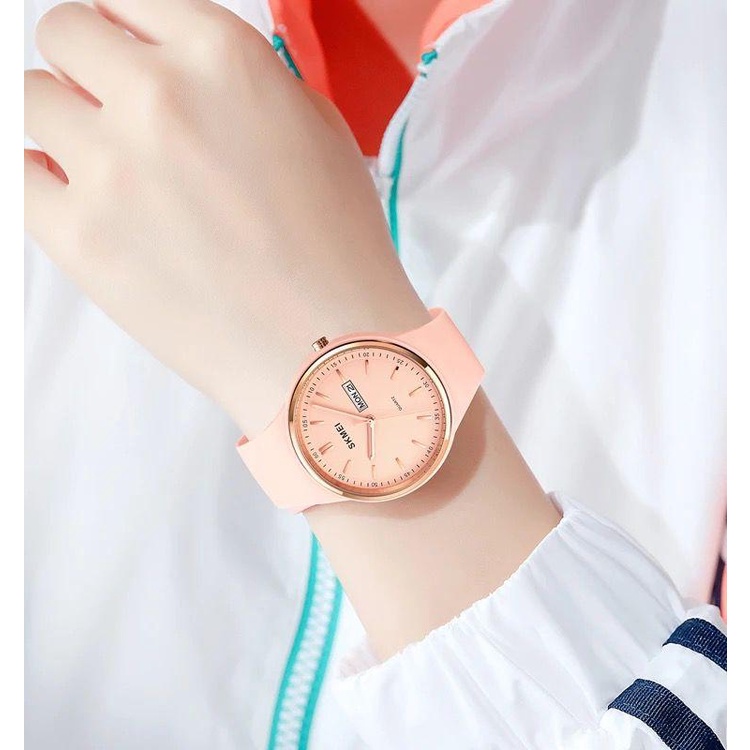 JAM TANGAN WANITA SKMEI 1747 ORIGINAL ANALOG TALI RUBBER TAHAN AIR