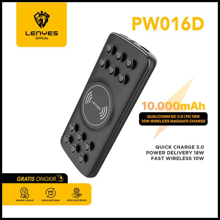 Powerbank Wireless Fast Charging Lenyes Pw016D 10000Mah Real Capacity