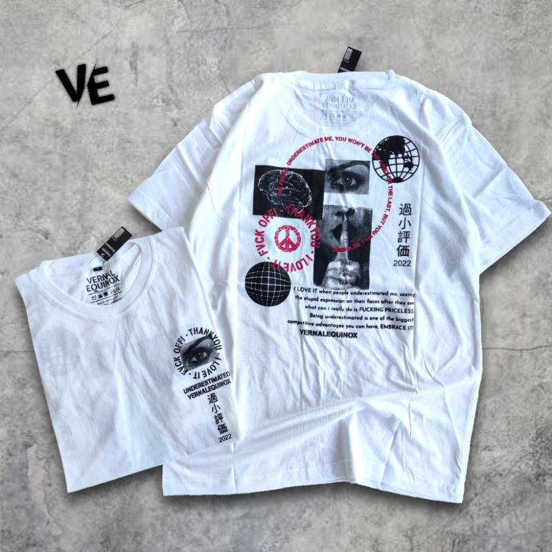 Kaos UNDERESTIMATED - Vernalequinox / Vernal Equinox / Kaos Distro Bandung / Kaos Pria &amp; Wanita / Kaos Unisex Oversize