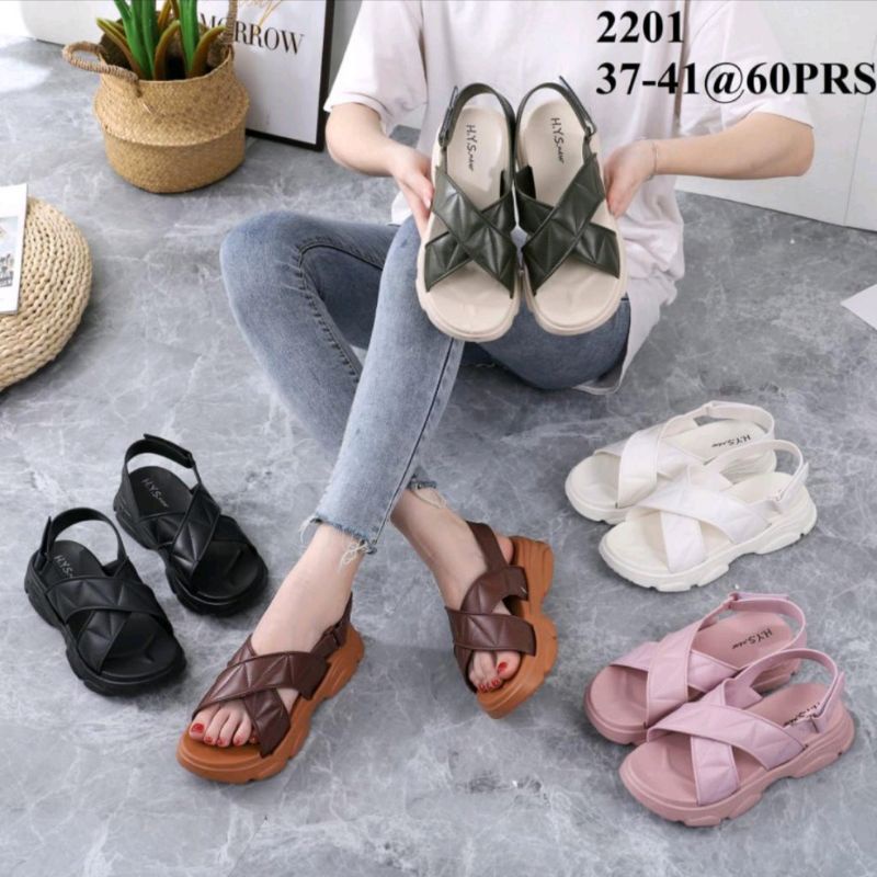 Sandal Wedges Jelly Wanita Tali Belakang