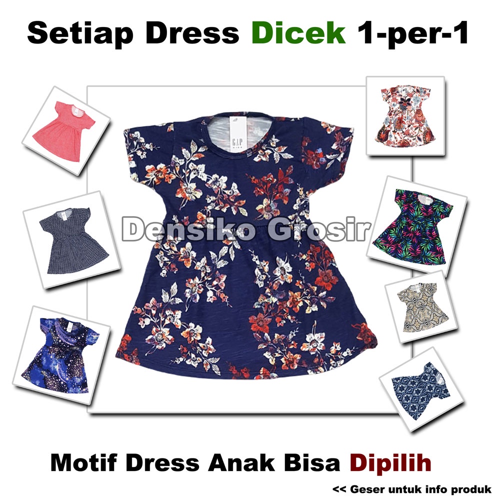 Dress Anak (M) Motif Beragam Bisa Dipilih, Babydoll Baju Anak Perempuan