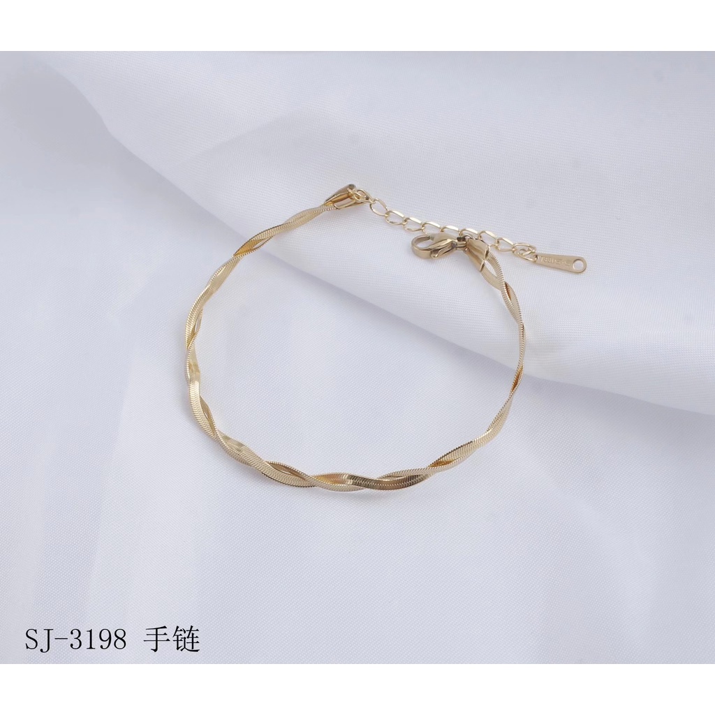 Set Titanium Perhiasan Kalung Dan Gelang Fashion Jewelry 8758/3198