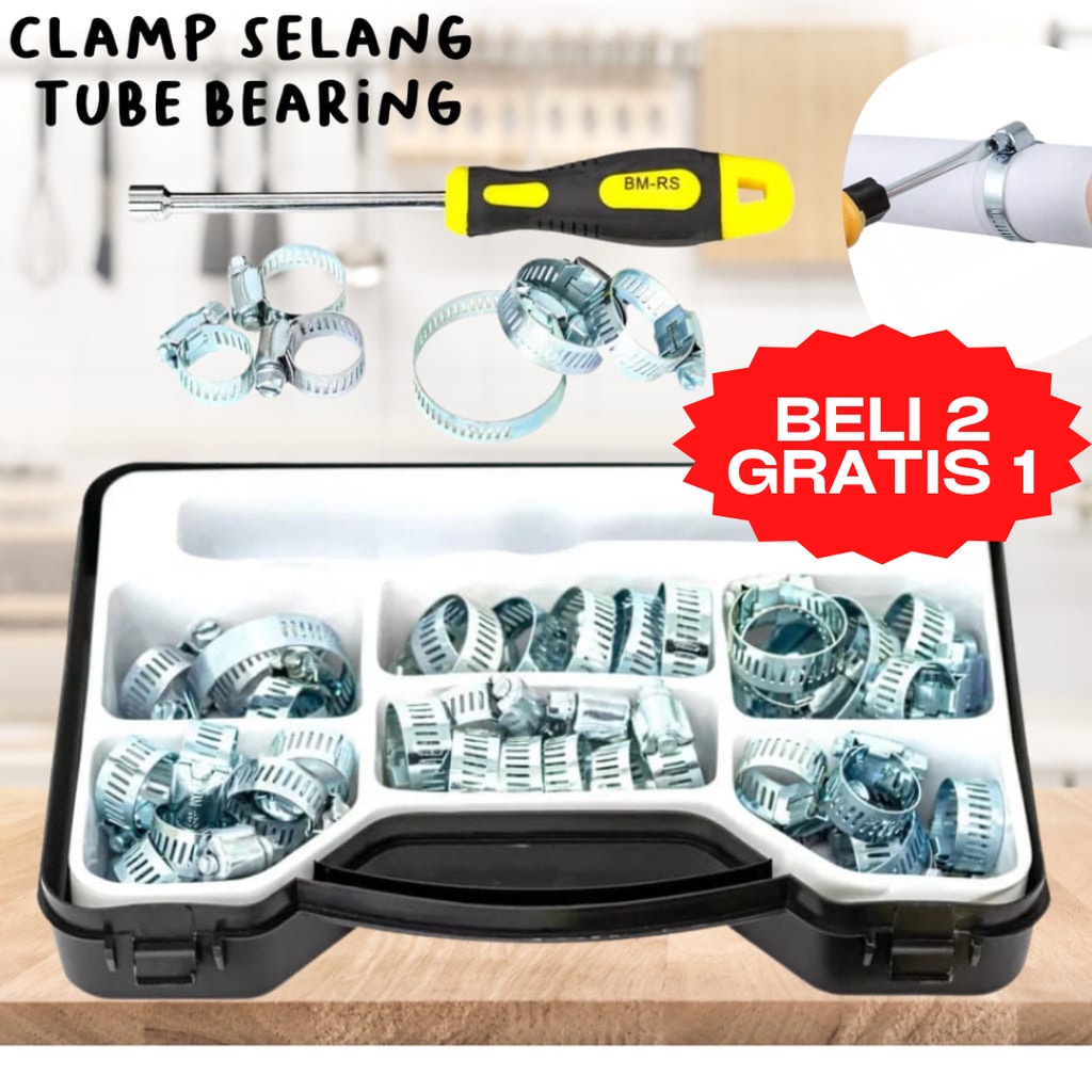 klem selang Stainless set 40 pcs + box