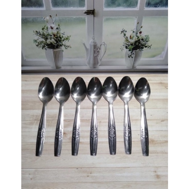 Sendok Teh Kopi Kecil Stainless Steel 1 Set isi 12 Pcs | Sendok Gagang Kecil Pendek Stainless Steel