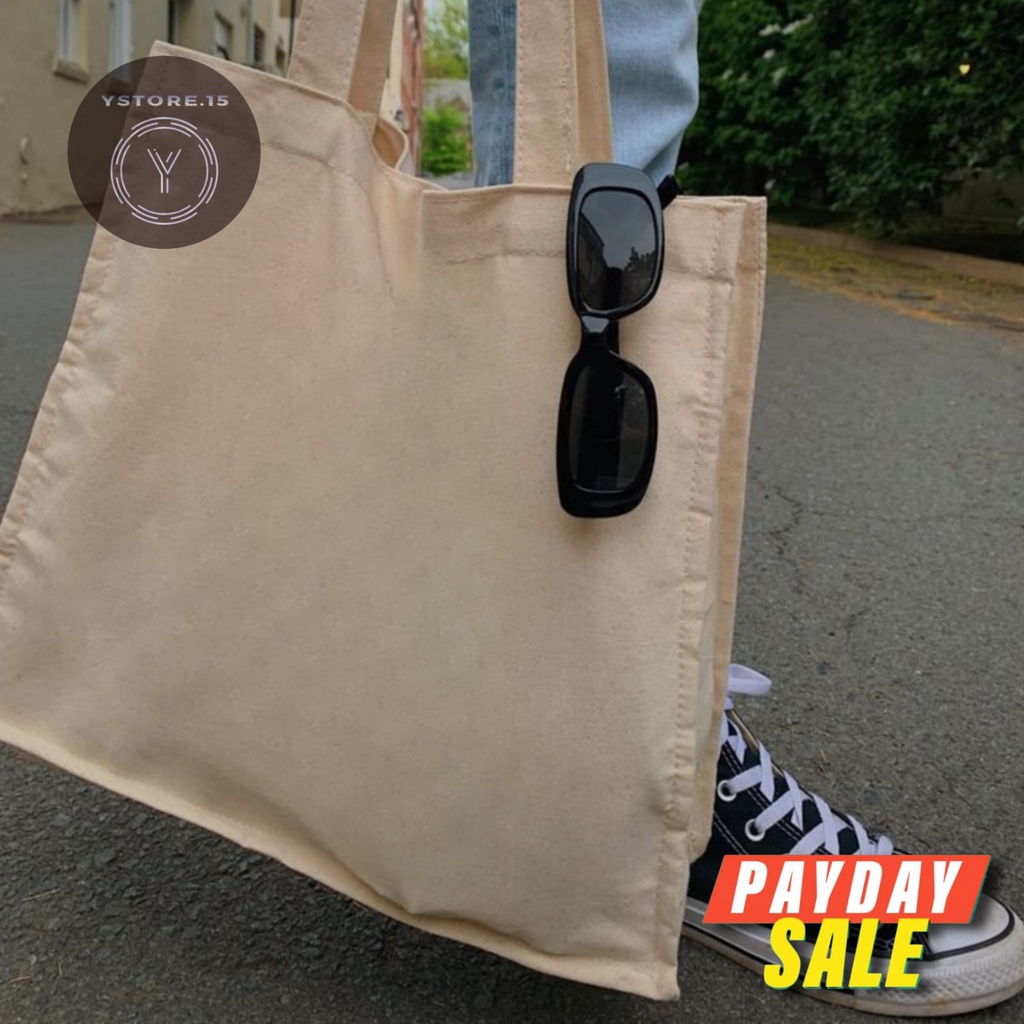 Totebag Kanvas LANDSCAPE  | Tas nuddle Kanvas | Perekat Velcro dengan Kain kanvas polos grosiran ( Y