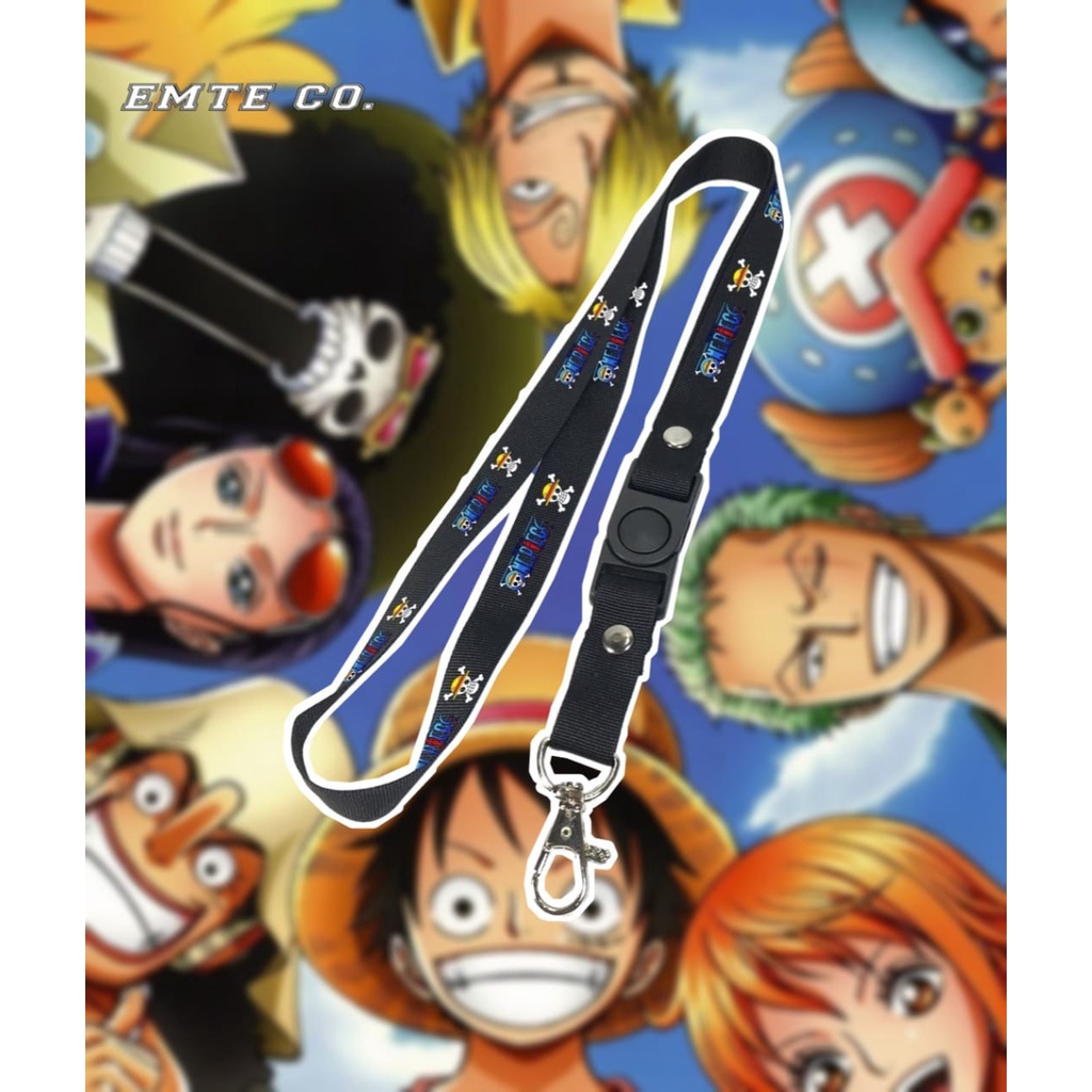 

Gantungan kunci ANIME ONE PIECE / LUFFY , MANGA JEPANG OP tali lanyard band gantungan leher id card name tag