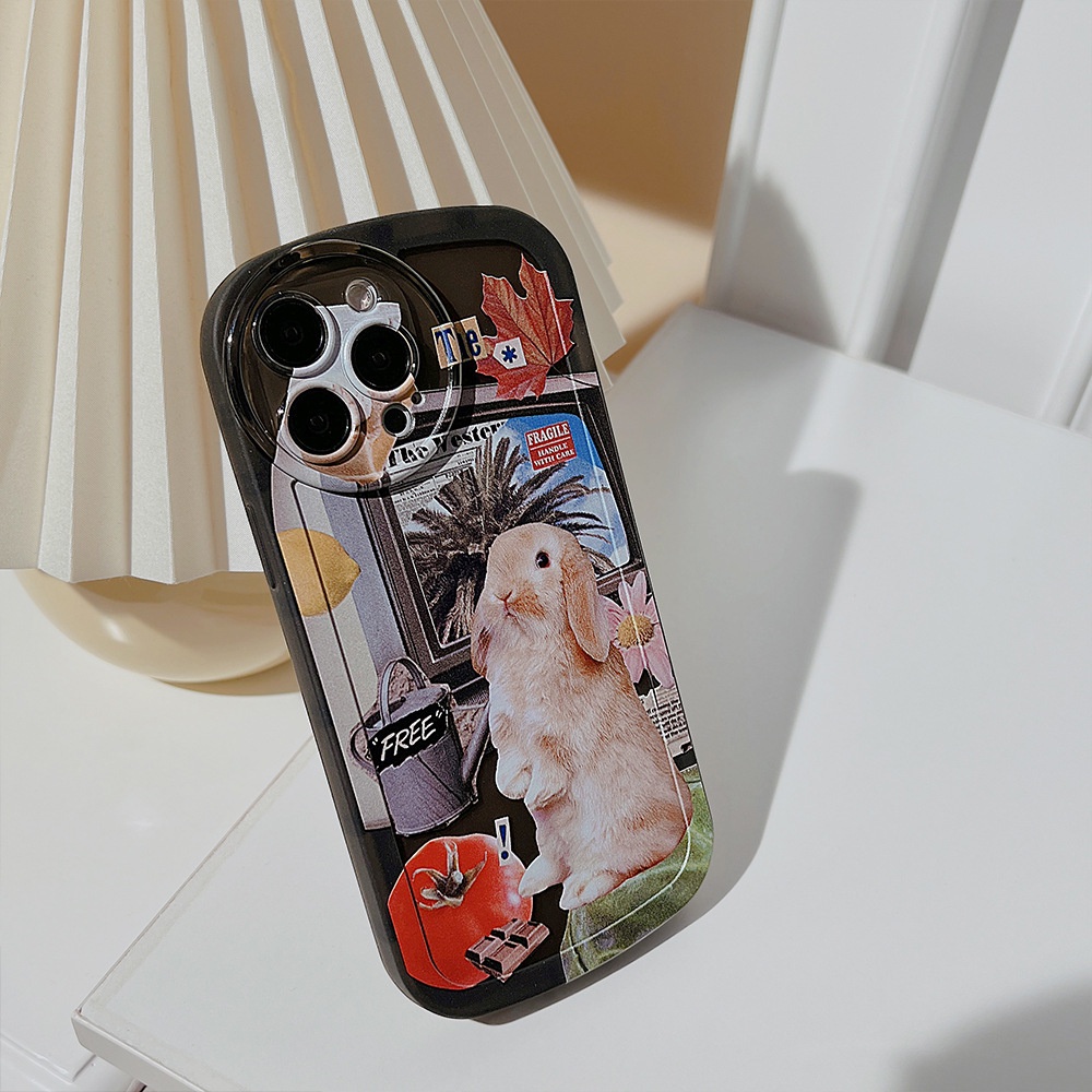 Soft Case Bahan TPU Motif Kelinci Untuk iPhone 14 14pro 14Plus 14prm 13 13pro 13pro 13prm 11 6splus 7Plus 8Plus Xr XS 13 12pro Max