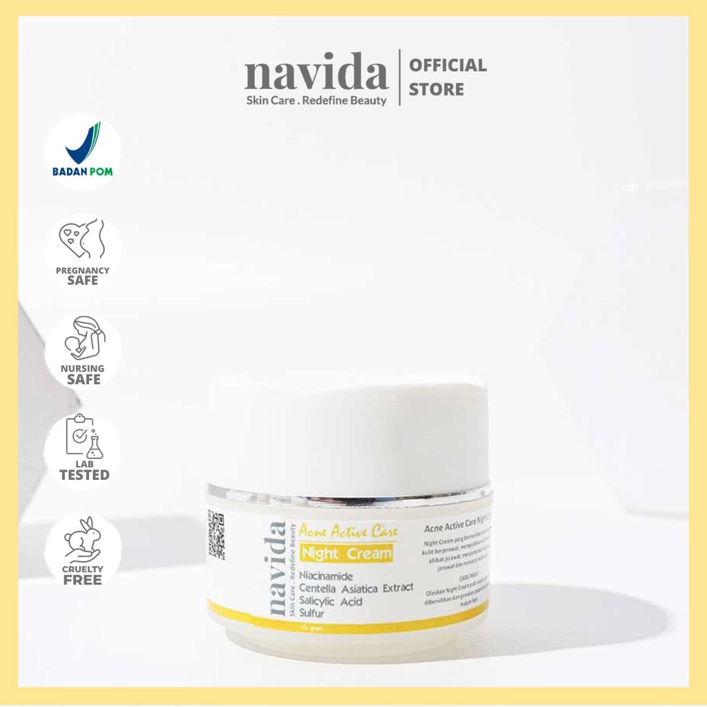 Navida Acne Active Care Night Cream - Skincare Wajah BPOM
