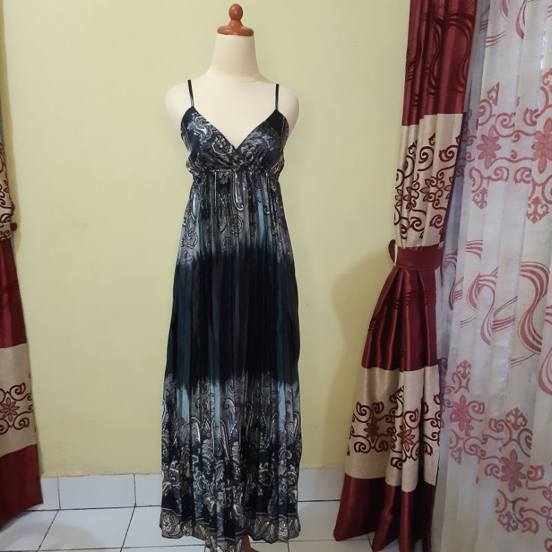 DRESS SILK HITAM VINTAGE