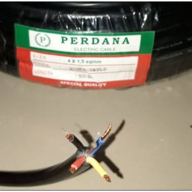 kabel audio spiker 4x1,5 tembaga murni merk perdana