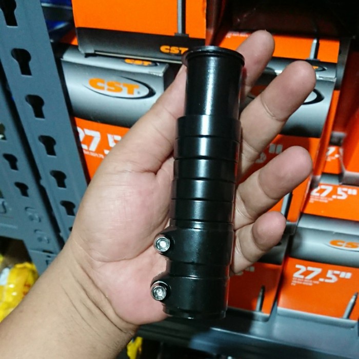 peninggi stem extender sepeda mtb bmx alloy panjang 130mm