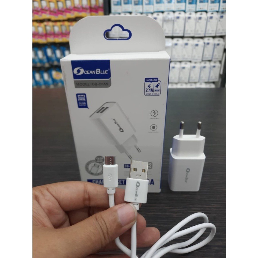 Ocean Blue OB-CK59 Charger Hp Dual Port USB Type C 2.4A Fast Charging