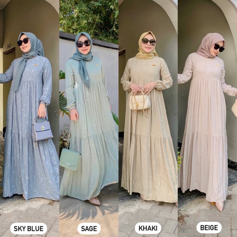 DYN -  Basic Mella Dress - Gamis Wanita Rayon Premium Busui Friendly-3