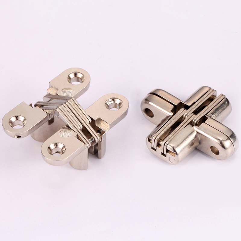 2PCS  ENGSEL STAINLESS /  Engsel Pintu /Engsel meja lipat /CHROME Cross Hinge Pintu Lemari Meja Lipat Tanam