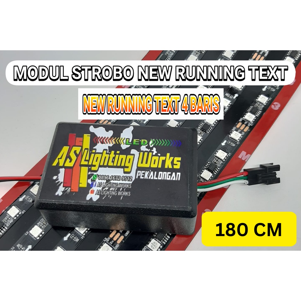 MODUL STROBO NEW RUNNING TEXT 4 BARIS MODE BENDERA