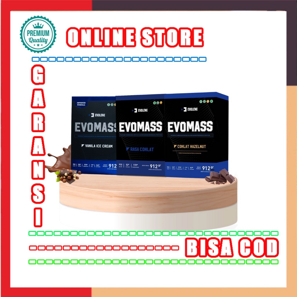 Evolene Evomass Gainer 912gr 2lbs Gainmass Nambah Berat Badan Bulking