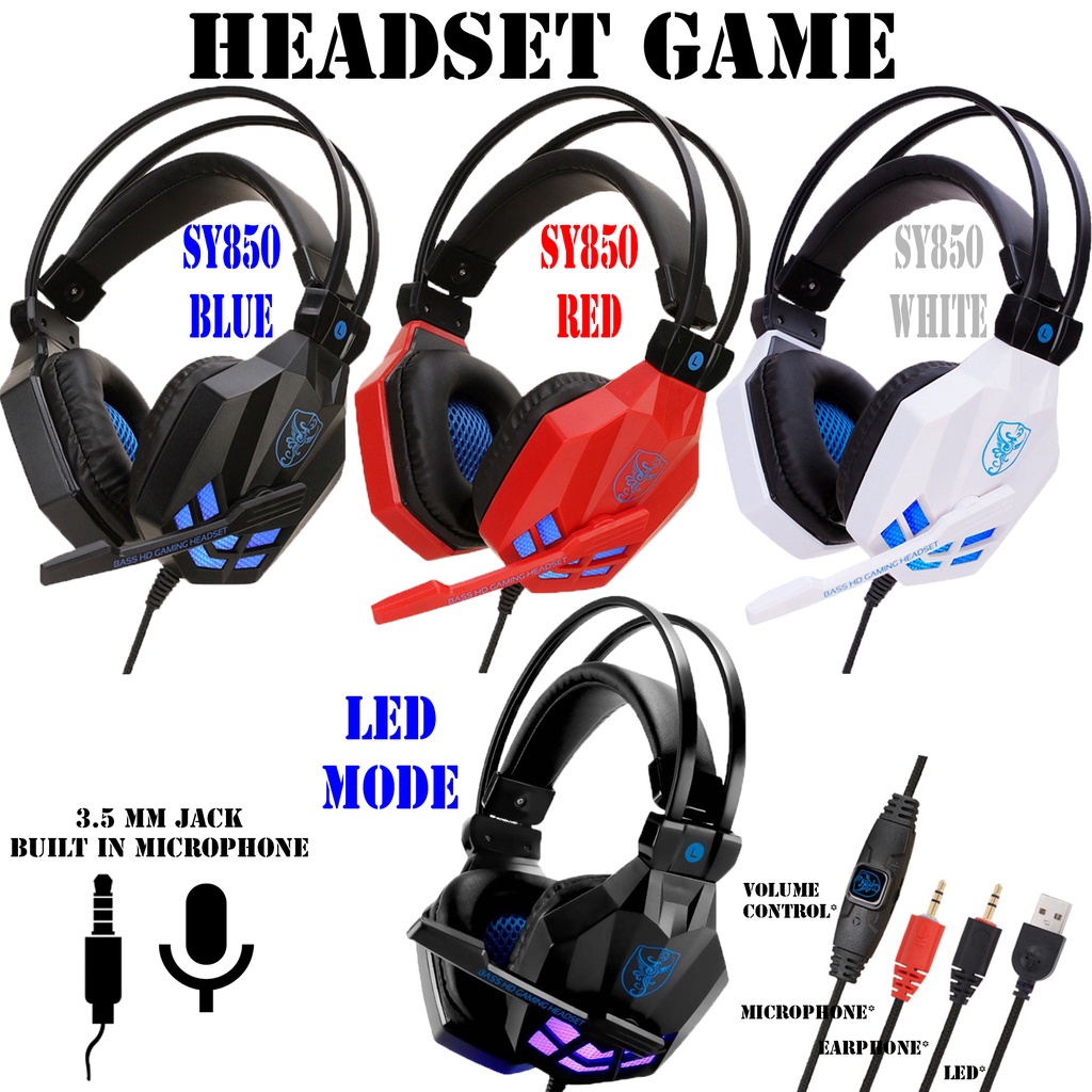 Headset Gaming RX01 X4 SY830MV SY850 G10 LED Headset Game Earphone Headphone Gaming Over Ear