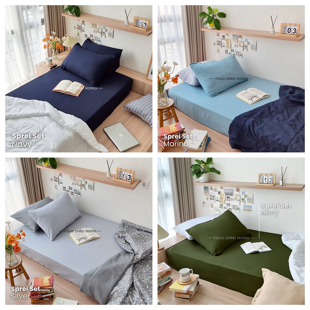 Sprei Set Microtex Polos Seri 01 - Ukuran 120 x 200