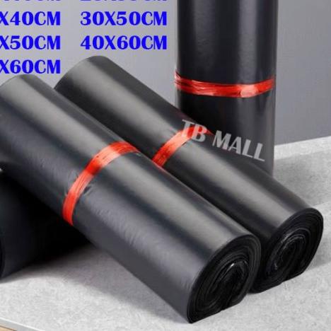 

Plastik Packing Baju Olshop / Polymailer Hitam Glossy LDPE 35X50CM ISI