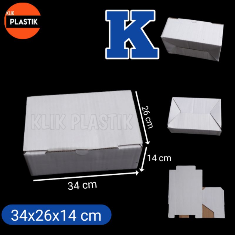 

KARDUS K PUTIH 34x26x14cm BOX DUS DOS KARTON BOX KOTAK SEPATU PACKING