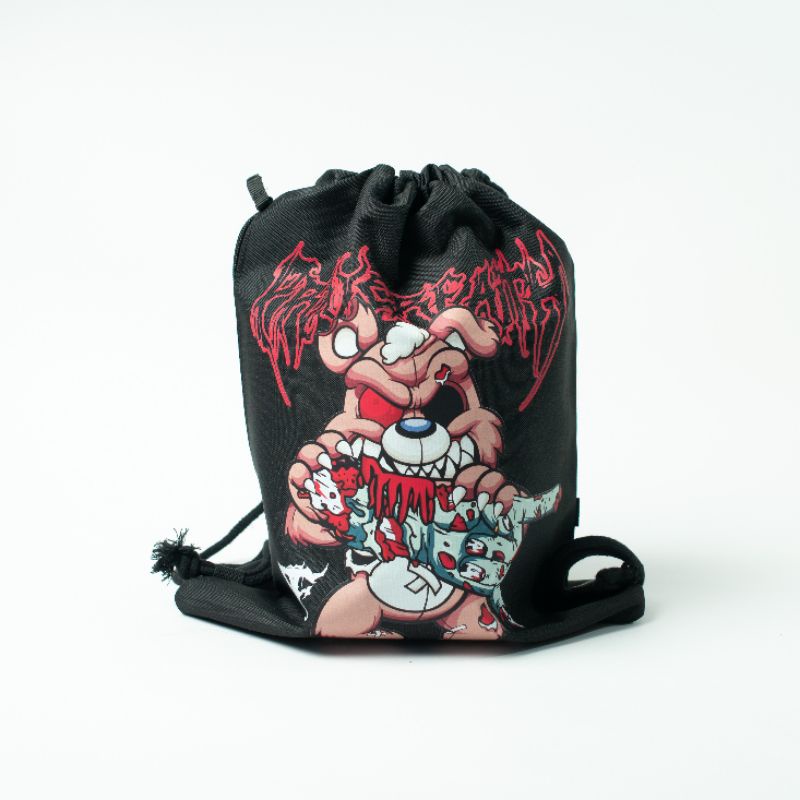 ROFAD STORE - Tas Serut Pria Wanita Waterproof - Tas Serut Terlaris - Tas serut Pria String bag Polos Hitam - Tas selempang Olahraga bahan kanvas