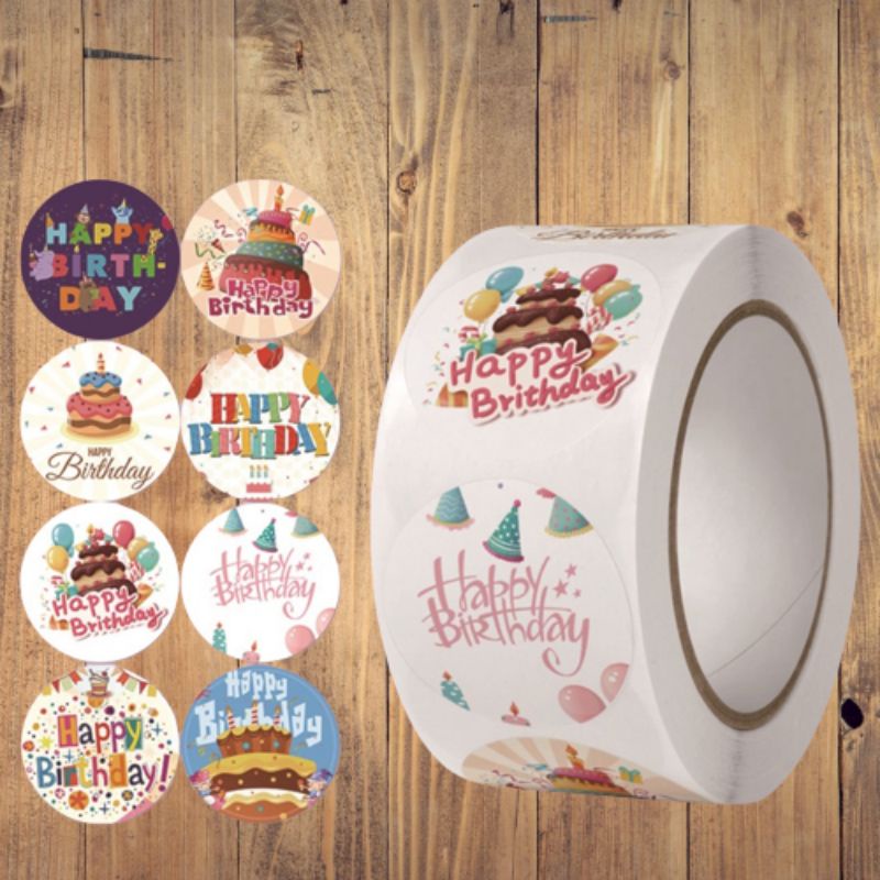 

Stiker HappyBirthday / Stiker Selamat Ulang Tahun / Stiker Segel Ecer 100 pcs