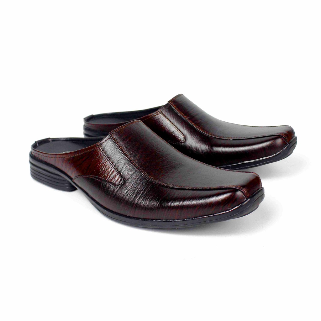 Sepatu Pantofel Pria Model Slop Kulit Asli SL 72+