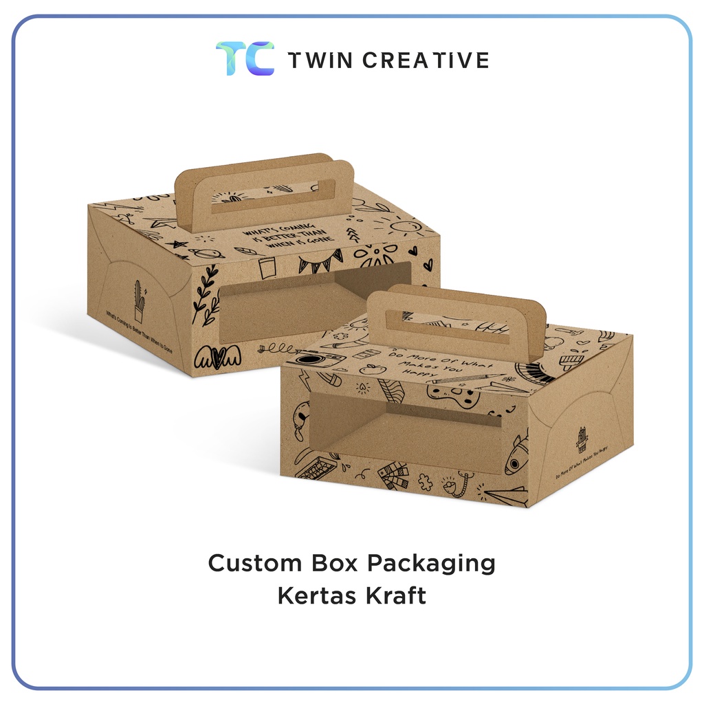 

Custom Box Packaging Kertas Kraft Kotak Kue Coklat Kardus Souvenir Cupcake - Gable Box Makanan