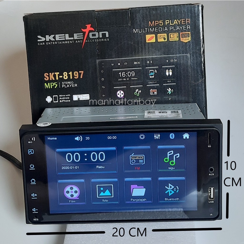 SKT-8197T - Headunit Double Din MP5 Player Skeleton Plug and Play Innova Lama - Calya Sigra - Avanza