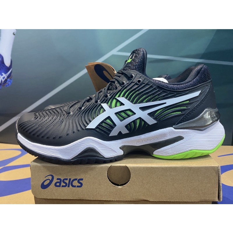 Sepatu Tenis ASICS COURT FF NOVAK Black/Green Gecko