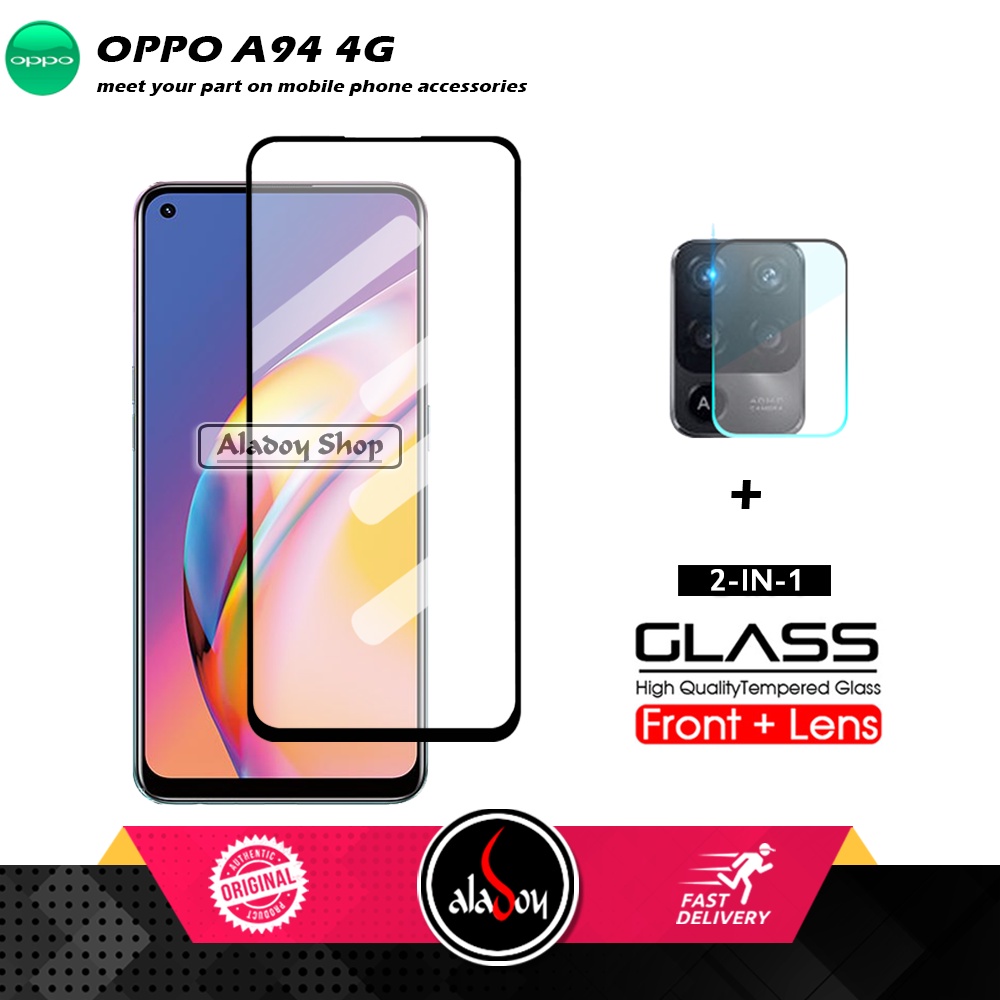 PAKET 2 IN 1 Tempered Glass Layar Oppo A94 4G 2021 + Tempered Glass Camera