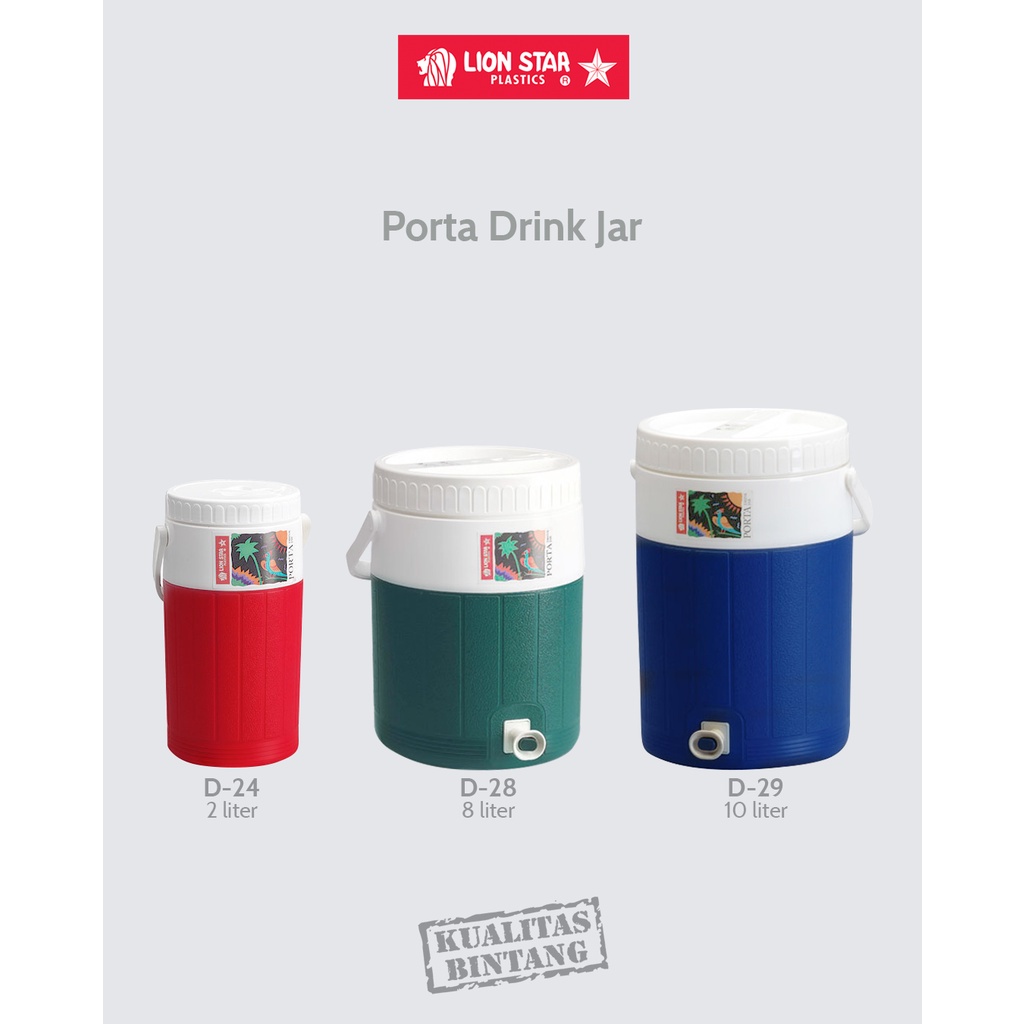 LION STAR D 28 PORTA DRINK JAR 8 LITER BOTOL DISPENSER AIR MINUM KRAN D-28